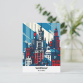 ワルシャワ・ポーランドレトロアートワーク旅行 ポストカード (スタンド正面)