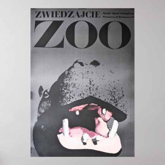 ワルシャワ・ポーランド動物園ヒッポ1967ポスターを訪問 ポスター (正面)