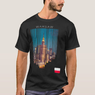 ワルシャワ・ポーランド国旗のプルオーバー Tシャツ