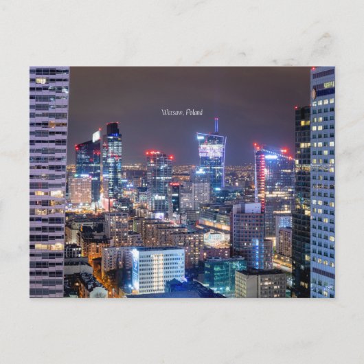 ワルシャワ、ポーランド・スカイライン。 ポストカード (正面)