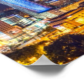 ワルシャワ・ポーランド・ナイト・スカイライン・ワルシャワ・スパイア ポスター (角)