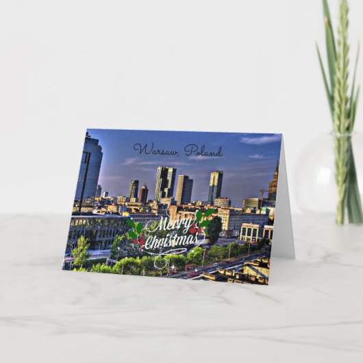 ワルシャワ，ポーランド，メリークリスマス カード (正面)