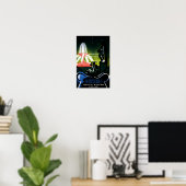 ワルシャワ・ポーランド・ヴィンテージ旅行ポスター復元 ポスター (ホームオフィス)