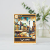 ワルシャワ(ポーランド) |ヴィンテージ絵画ー ポストカード (スタンド正面)