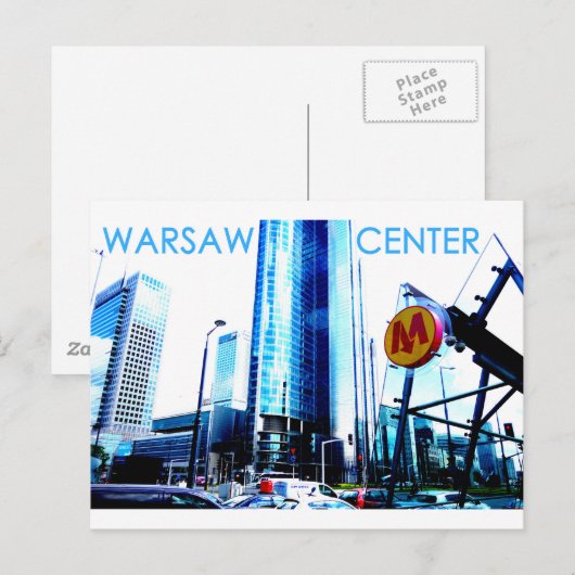 ワルシャワ – 中央 ポストカード (正面/裏面)