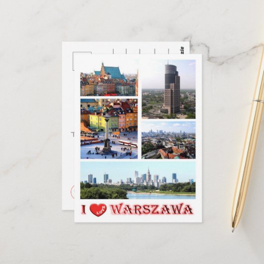 ワルシャワ – 私の愛 –  ポストカード (正面/裏面インサイチュ)