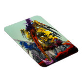 ワルスビジュアルアートイエローレッドブルースタイリッシュ マグネット (右側)