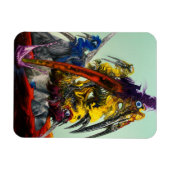 ワルスビジュアルアートイエローレッドブルースタイリッシュ マグネット (横)