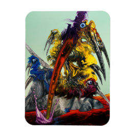 ワルスビジュアルアートイエローレッドブルースタイリッシュ マグネット