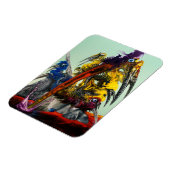 ワルスビジュアルアートイエローレッドブルースタイリッシュ マグネット (左側)