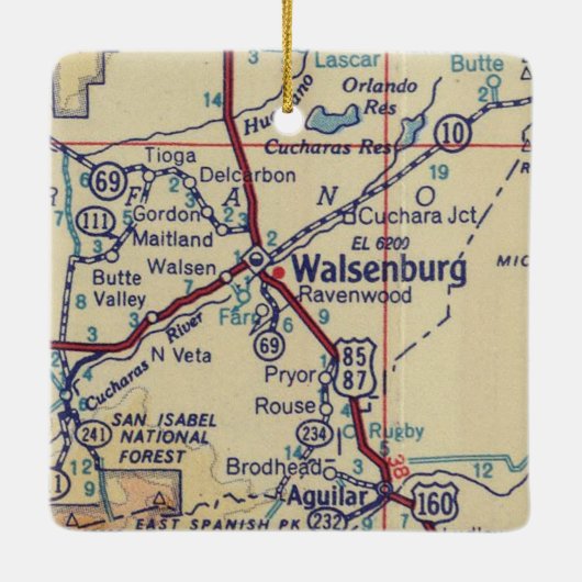 ワルセンブルクCOヴィンテージの地図 セラミックオーナメント (裏面)
