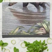 ワルソークbyルイ・サージェント，ヴィンテージ野生動物 キッチンタオル (折り畳み)