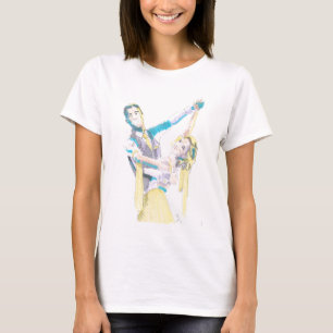 ワルツに社交ダンスのダンサーの引くこと Tシャツ