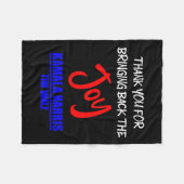 ワルツは政治の喜びを取り戻してくれてありがとう フリースブランケット (正面(横))