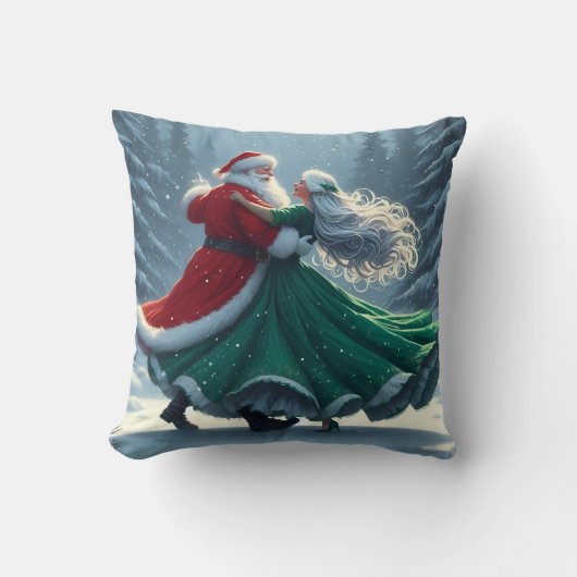 ワルツを踊るサンタとクロース夫人 クッション (正面)