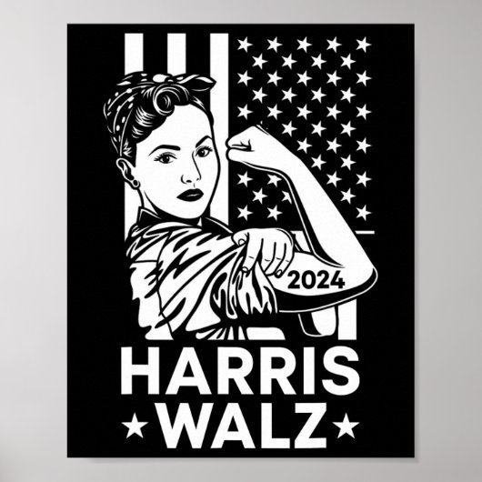 ワルツ2024アメリカ国旗Kamala Harris Tim Walz Waltz 2 ポスター (正面)