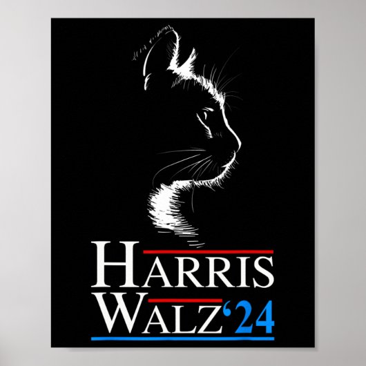 ワルツ2024 Cat選挙Kamala Harris Tim Walz 202 ポスター (正面)