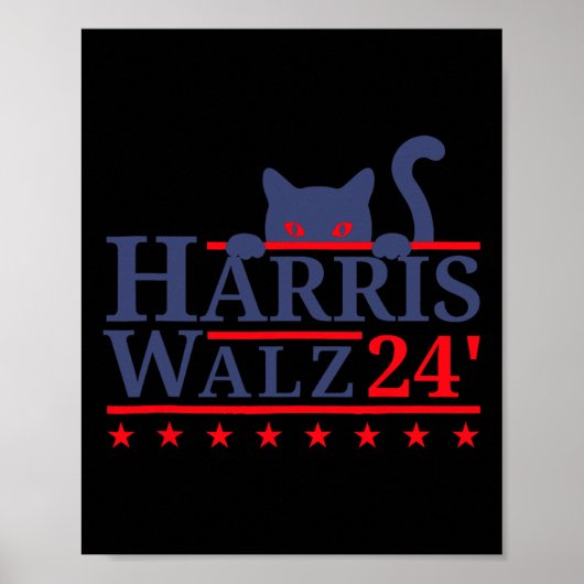 ワルツ2024 Cat選挙Kamala Harris Tim Walz 202 ポスター (正面)