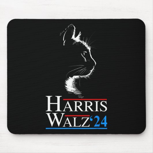ワルツ2024 Cat選挙Kamala Harris Tim Walz 202 マウスパッド (正面)
