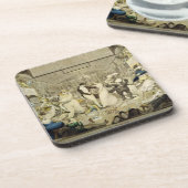 ワルツ(着色された版木、銅版、版画) コースター (左側)