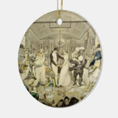 ワルツ(着色された版木、銅版、版画) セラミックオーナメント (左)