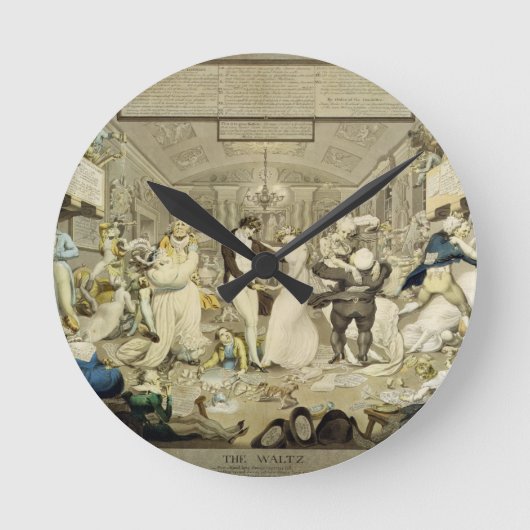 ワルツ(着色された版木、銅版、版画) ラウンド壁時計 (正面)