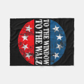 ワルツKamala Harris Bへの窓へ フリースブランケット (正面(横))