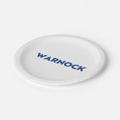 ワルノックジョージア州上院ランオフブルー白色 ペーパープレート (アングル)