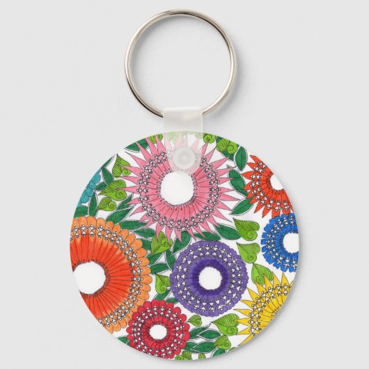 ワルリの花 キーホルダー (正面)