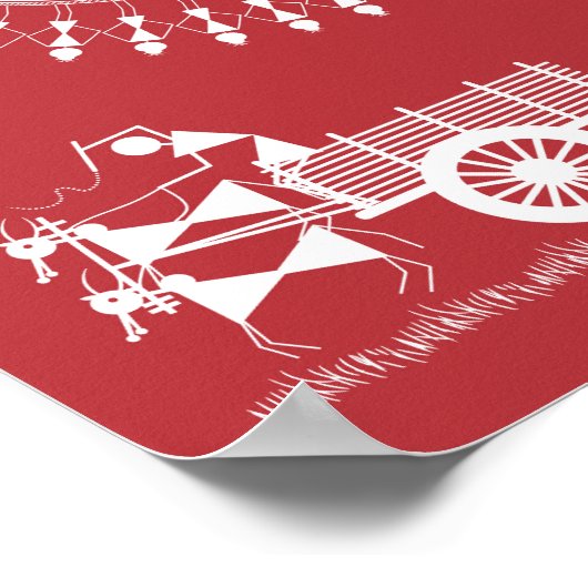 ワルリ調和：生命の木と農村の至福のポスター ポスター (角)