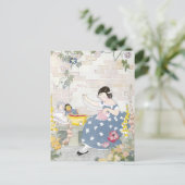 ワルワリアとケシの庭での裁縫 ポストカード (スタンド正面)