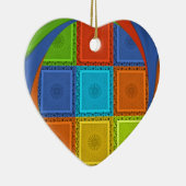 ワル市松模様にアートプリント セラミックオーナメント (右)