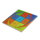 ワル市松模様にアートプリント タイル (側面)