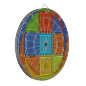 ワル市松模様にアートプリント ダーツボード (正面左)