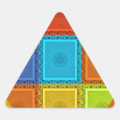 ワル市松模様にアートプリント 三角形シール (正面)