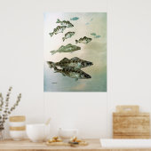 ワレイエローパーチとパイクキャンバスプリント ポスター (キッチン)