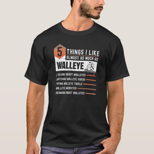 ワレイ釣りルアー肉食魚フライ フィッシング Tシャツ (正面)