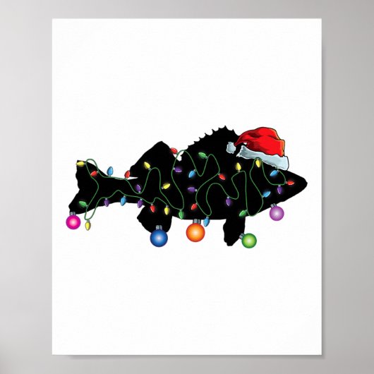 ワレイ釣り 楽しいクリスマスライト 魚サンタ ポスター (正面)