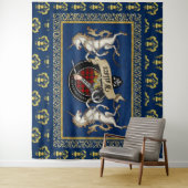 ワレスクランバッジ&タータンチェック付き/ユニコーン タペストリー (インサイチュ)