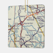 ワレントンVAヴィンテージの地図 セラミックオーナメント (左)