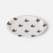 ワレン鳥が大きく美しい歌を歌う ペーパープレート (アングル)