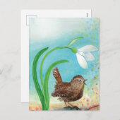 ワレン鳥の朝の歌 - 春の到来 シーズンポストカード (正面/裏面)