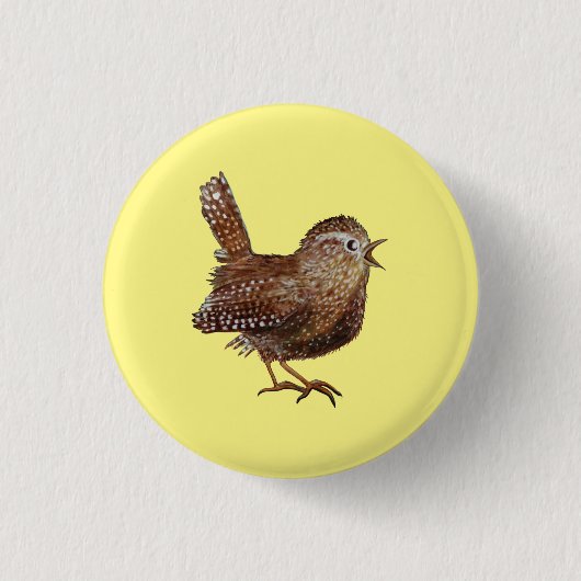 ワレン鳥（トロッグロディテス） 缶バッジ (正面)