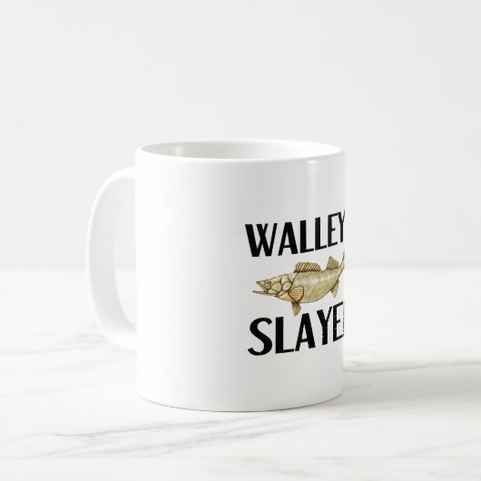 ワレーおもしろいイフィッシャーマンワレー魚釣りアングラー コーヒーマグカップ (正面左)