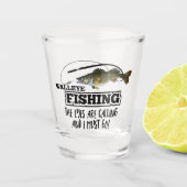 ワレー魚釣りアングラーフィッシュスポーツアウトドアメンズ ショットグラス (正面)