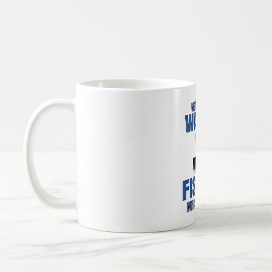 ワレー魚釣りワレー魚釣りとビール コーヒーマグカップ (左)