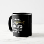 ワレー魚釣り引用文アングラーフィッシャーマンホビーメン マグカップ (正面左)