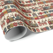 ワロニアの動物都市と武器のコート ラッピングペーパー (ロールコーナー)