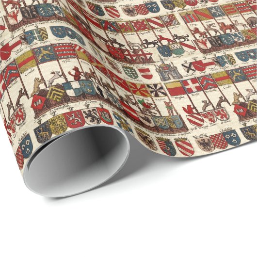 ワロニアの動物都市と武器のコート ラッピングペーパー (ロールコーナー)