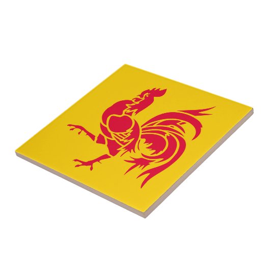 ワロニア国旗ベルギーフランスの地域の象徴 タイル (側面)